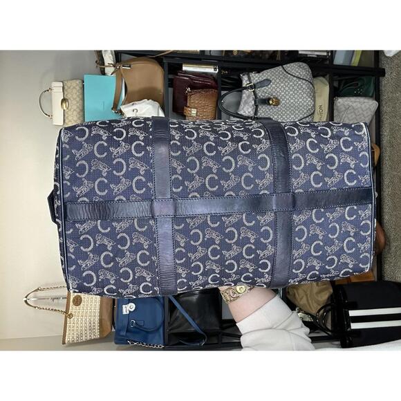 Celine Woven Jacquard Boston Style Navy bag with COA - Picture 4 of 9